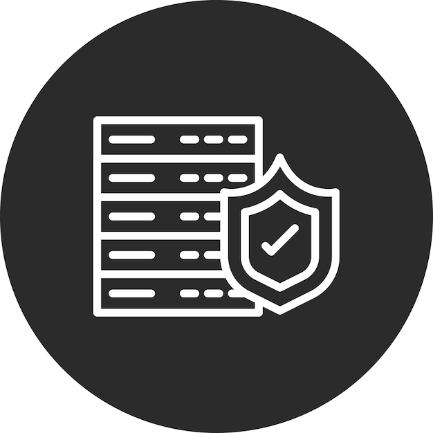 Ilustración del icono vectorial de protección de datos del conjunto de iconos de comercio electrónico