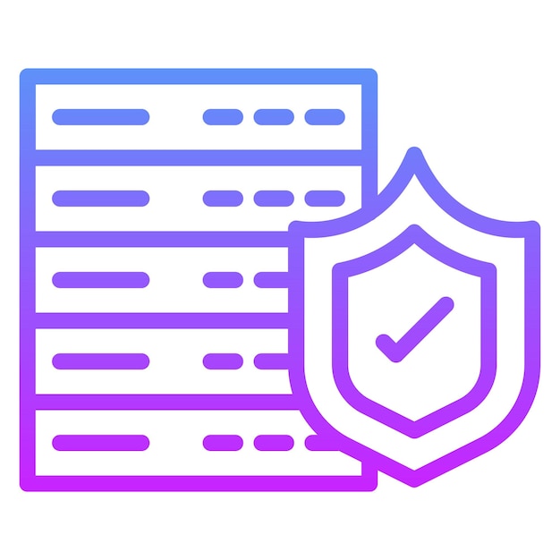 Ilustración del icono vectorial de protección de datos del conjunto de iconos de comercio electrónico