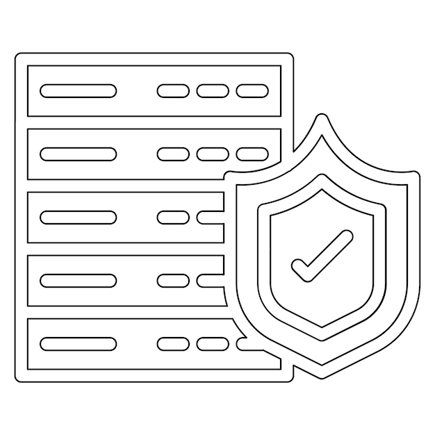Ilustración del icono vectorial de protección de datos del conjunto de iconos de comercio electrónico