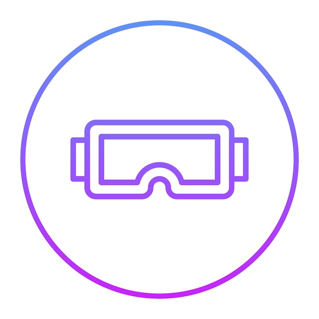 Ilustración del icono vectorial del protector ocular del conjunto de iconos de química