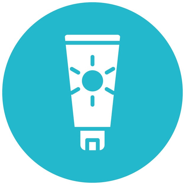 Ilustración del icono vectorial de protector solar del conjunto de iconos de farmacia