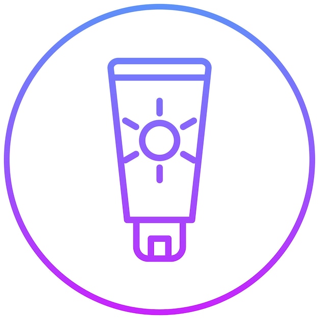 Ilustración del icono vectorial de protector solar del conjunto de iconos de farmacia