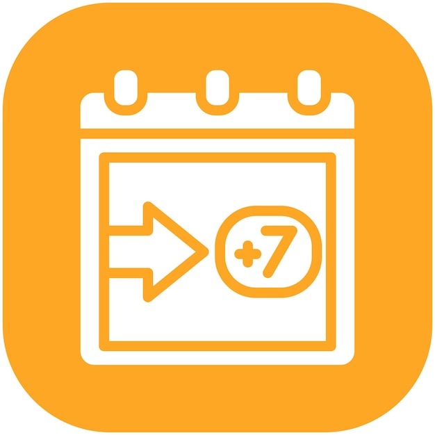 Ilustración del icono vectorial de la próxima semana del conjunto de iconos de hora y fecha
