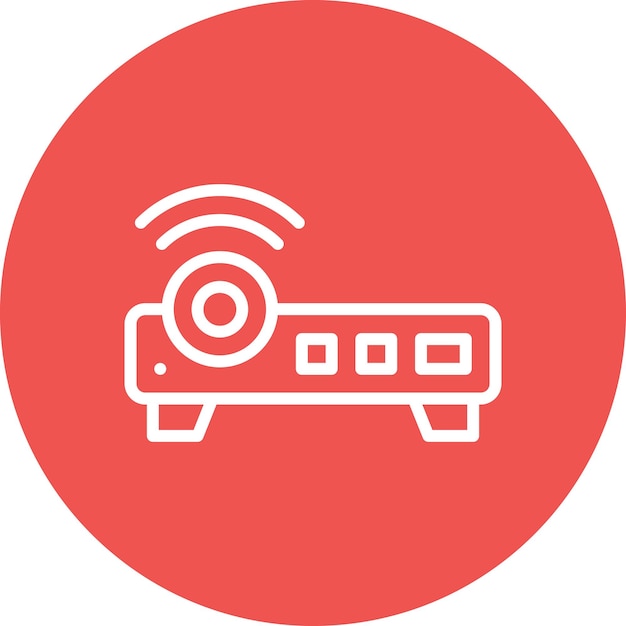 Ilustración del icono vectorial del proyector del conjunto de iconos de computadora y hardware