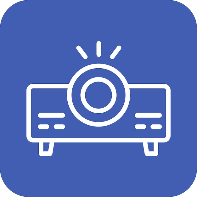 Ilustración del icono vectorial del proyector de video del conjunto de iconos de entretenimiento