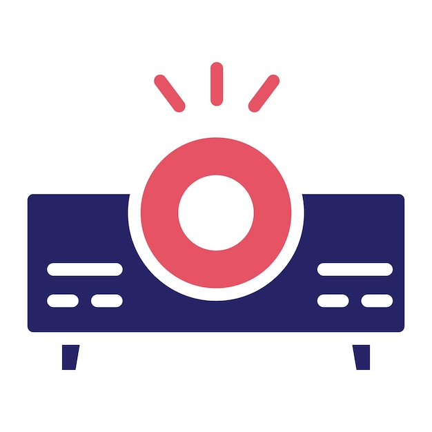 Ilustración del icono vectorial del proyector de video del conjunto de iconos de entretenimiento