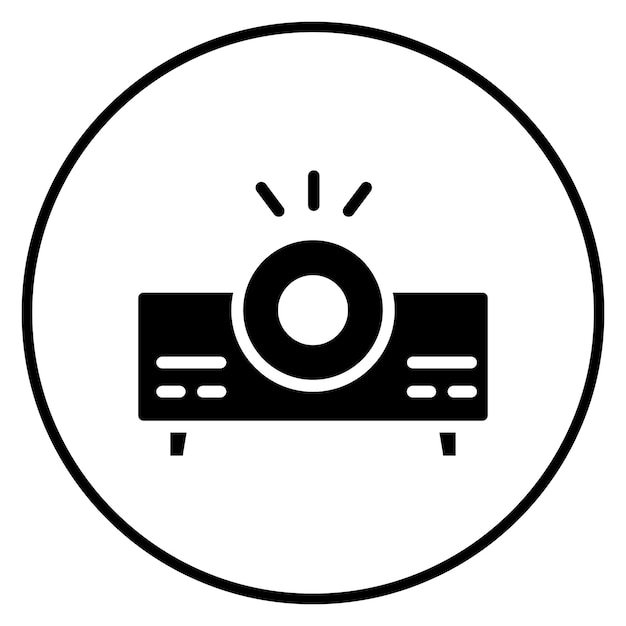 Ilustración del icono vectorial del proyector de video del conjunto de iconos de entretenimiento