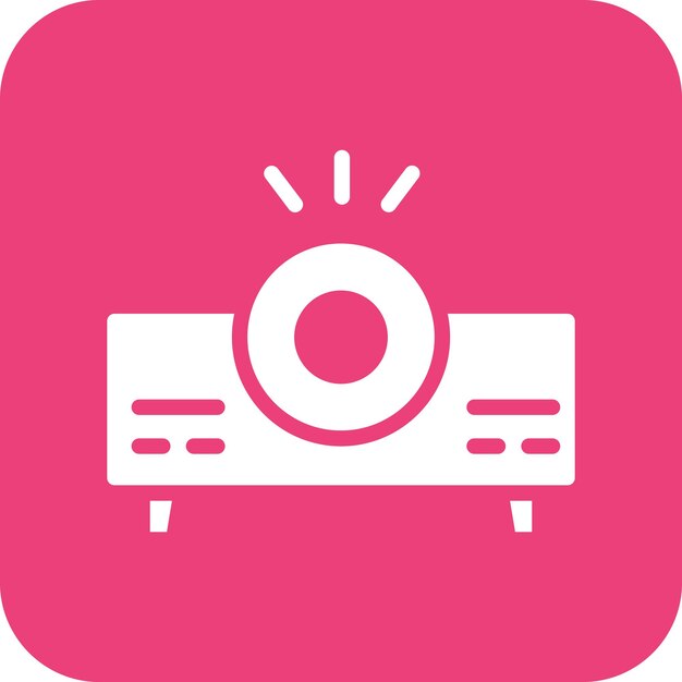 Ilustración del icono vectorial del proyector de video del conjunto de iconos de entretenimiento