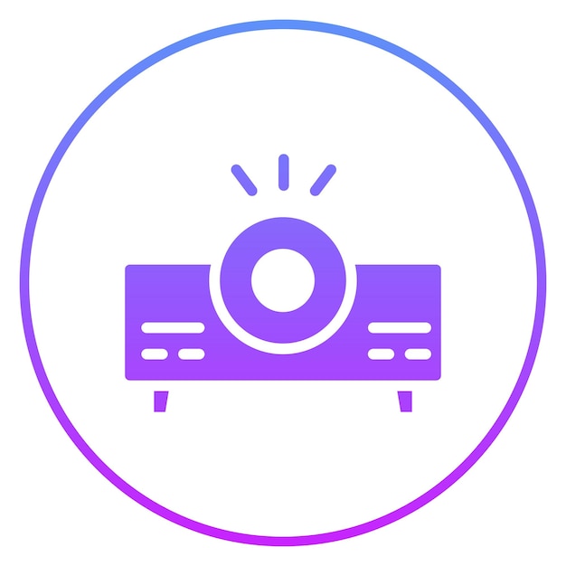 Ilustración del icono vectorial del proyector de video del conjunto de iconos de entretenimiento