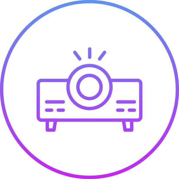 Ilustración del icono vectorial del proyector de video del conjunto de iconos de entretenimiento
