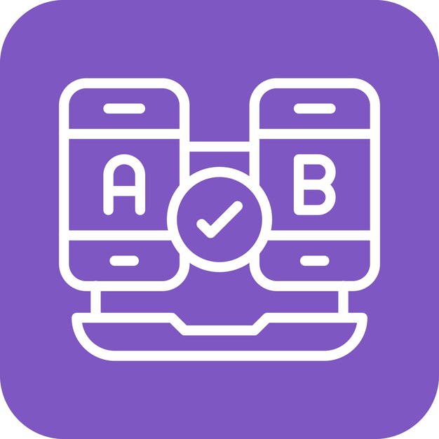 Ilustración del icono vectorial de prueba de AB del conjunto de iconos de codificación y desarrollo