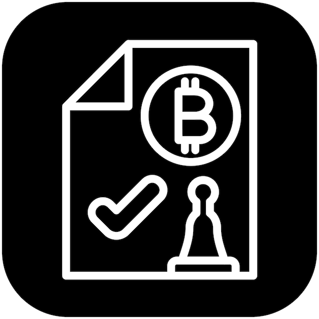 Ilustración del icono vectorial de prueba de autoridad del conjunto de iconos de criptomonedas