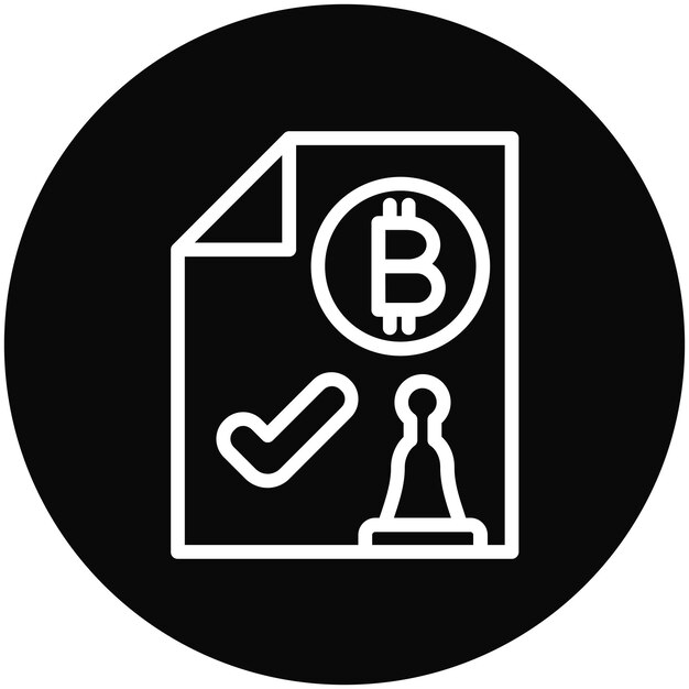 Ilustración del icono vectorial de prueba de autoridad del conjunto de iconos de criptomonedas