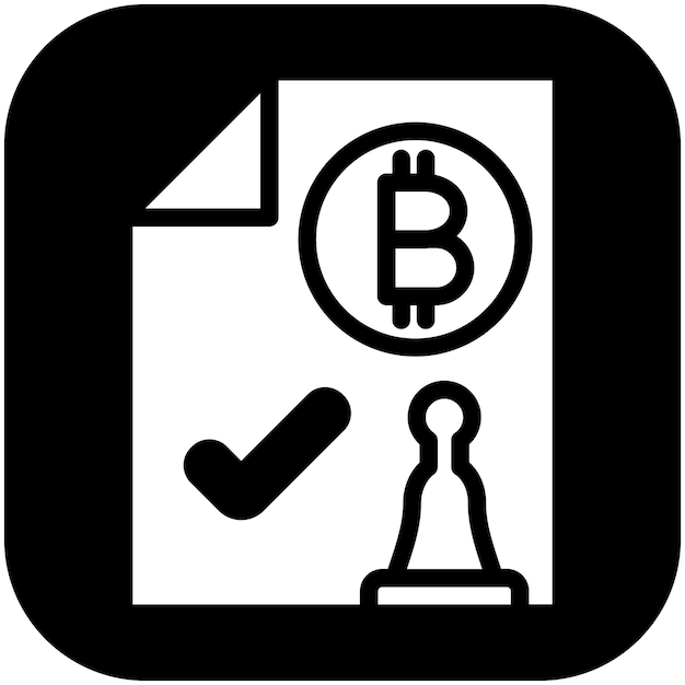 Ilustración del icono vectorial de prueba de autoridad del conjunto de iconos de criptomonedas
