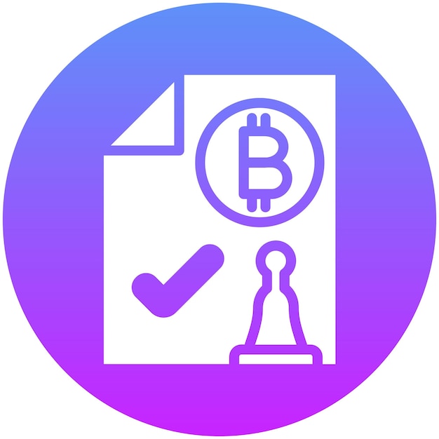 Ilustración del icono vectorial de prueba de autoridad del conjunto de iconos de criptomonedas