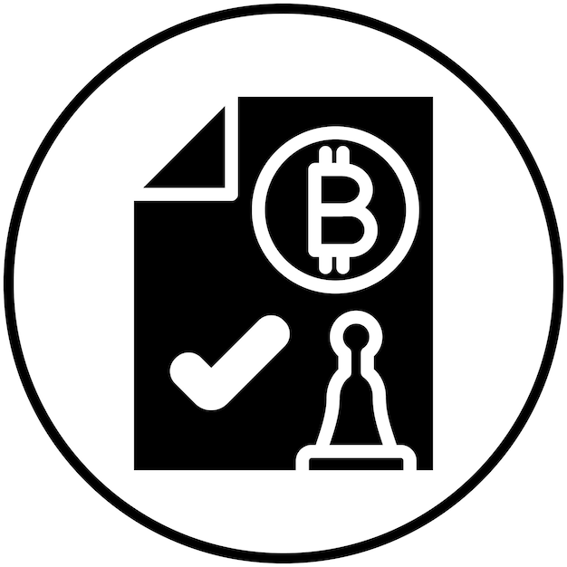 Ilustración del icono vectorial de prueba de autoridad del conjunto de iconos de criptomonedas