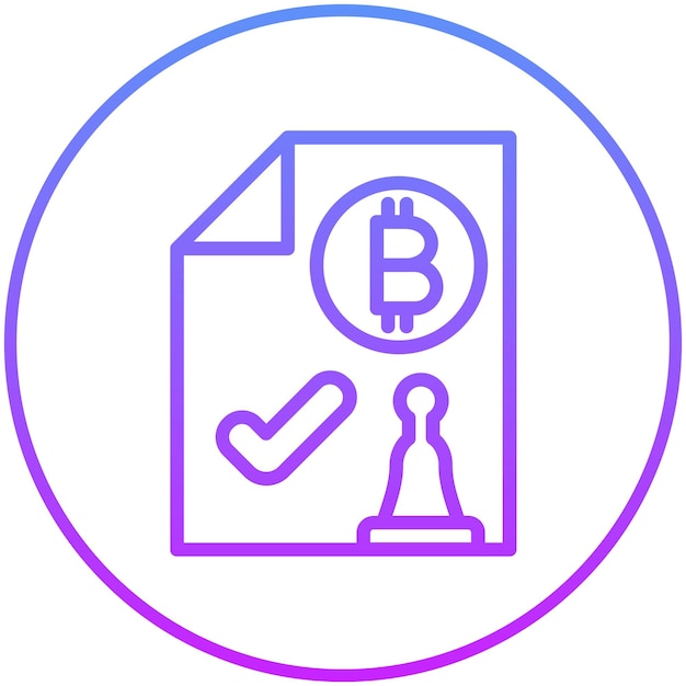 Ilustración del icono vectorial de prueba de autoridad del conjunto de iconos de criptomonedas