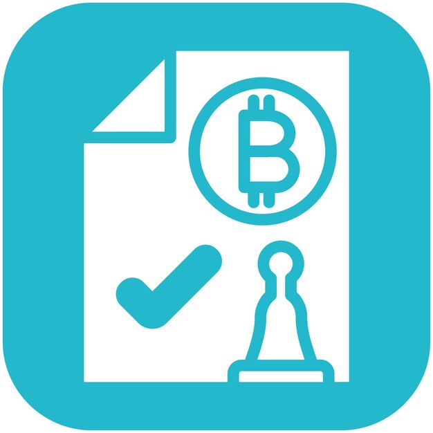 Ilustración del icono vectorial de prueba de autoridad del conjunto de iconos de criptomonedas