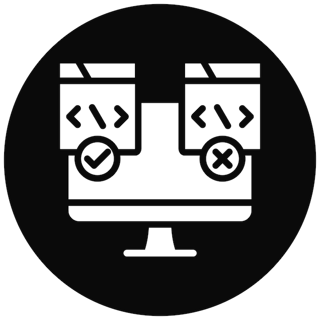 Ilustración del icono vectorial de prueba de la experiencia del usuario del conjunto de iconos de garantía de calidad