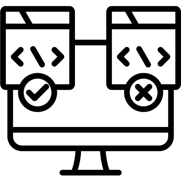Ilustración del icono vectorial de prueba de la experiencia del usuario del conjunto de iconos de garantía de calidad