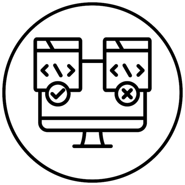 Ilustración del icono vectorial de prueba de la experiencia del usuario del conjunto de iconos de garantía de calidad