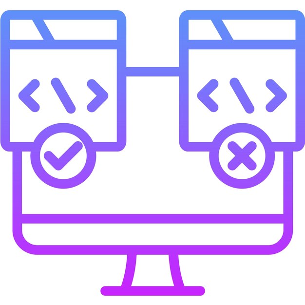 Ilustración del icono vectorial de prueba de la experiencia del usuario del conjunto de iconos de garantía de calidad