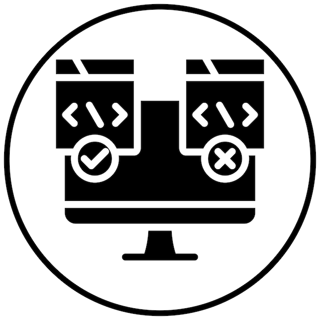 Ilustración del icono vectorial de prueba de la experiencia del usuario del conjunto de iconos de garantía de calidad