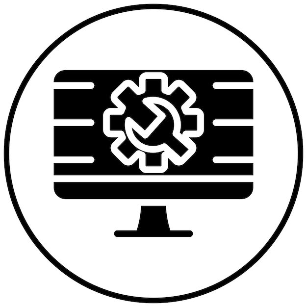 Ilustración del icono vectorial de prueba del sistema del conjunto de iconos de garantía de calidad