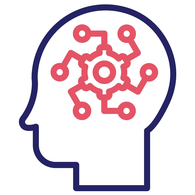 Ilustración del icono vectorial de psicología del conjunto de iconos de habilidades para la vida