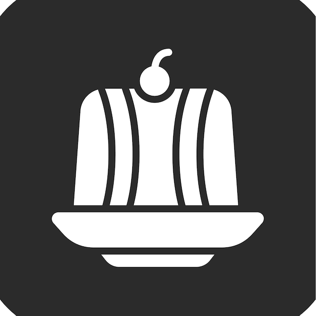 Ilustración del icono vectorial de pudín del conjunto de iconos de dulces y dulces