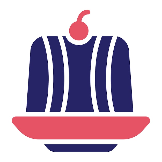 Ilustración del icono vectorial de pudín del conjunto de iconos de dulces y dulces