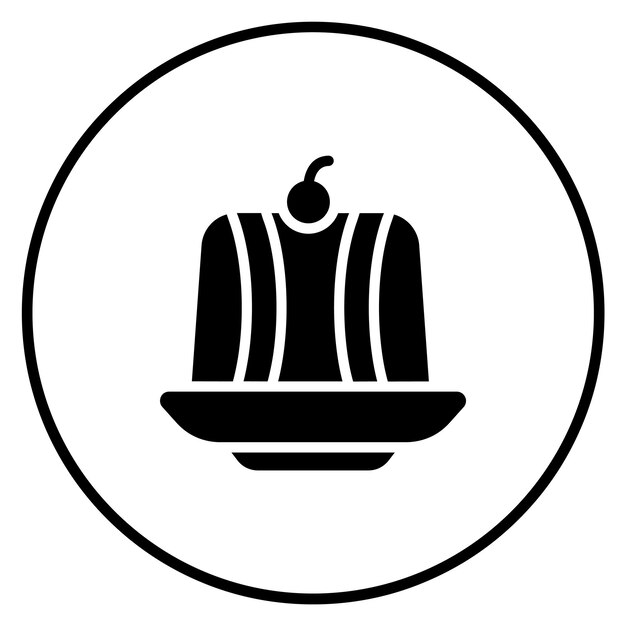 Ilustración del icono vectorial de pudín del conjunto de iconos de dulces y dulces