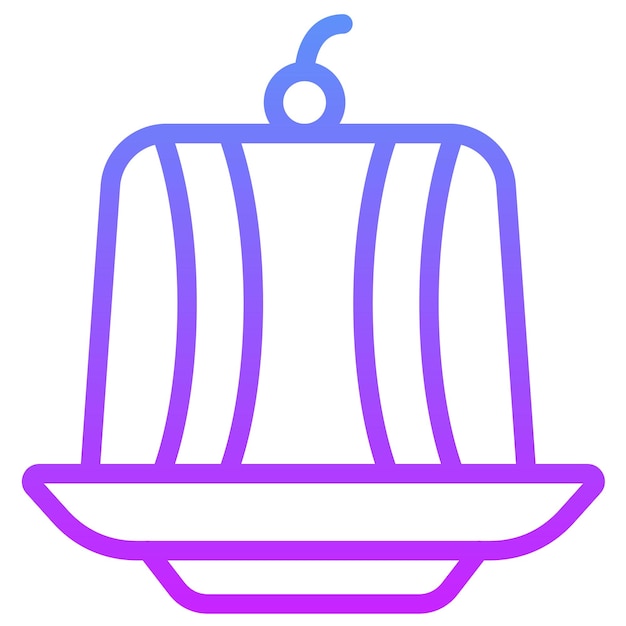 Ilustración del icono vectorial de pudín del conjunto de iconos de dulces y dulces