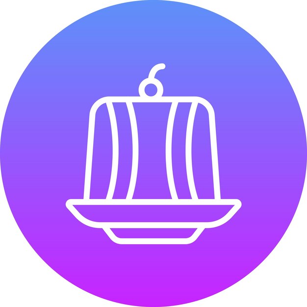 Ilustración del icono vectorial de pudín del conjunto de iconos de dulces y dulces