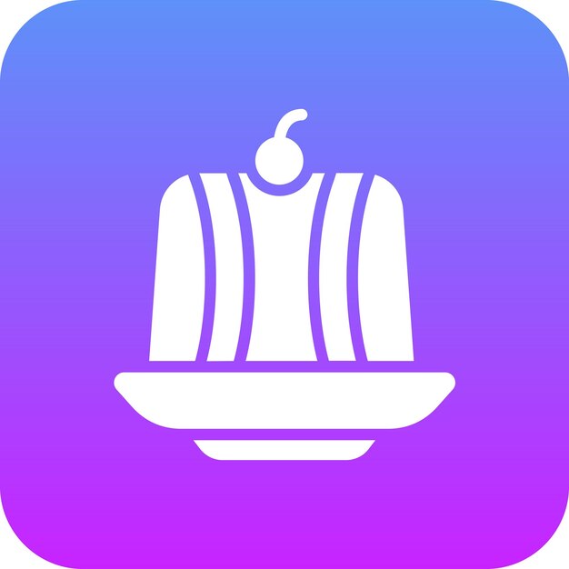 Ilustración del icono vectorial de pudín del conjunto de iconos de dulces y dulces
