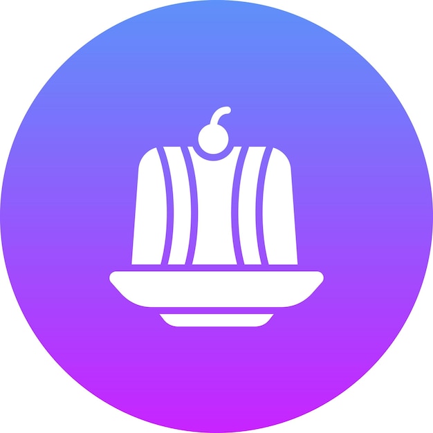 Ilustración del icono vectorial de pudín del conjunto de iconos de dulces y dulces