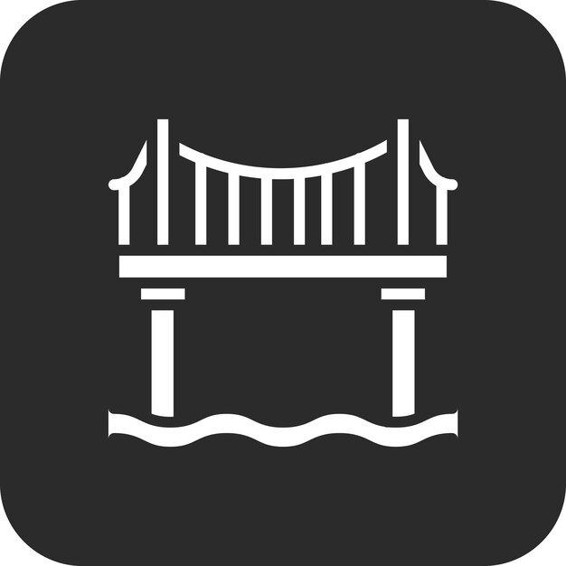 Ilustración del icono vectorial del puente del conjunto de iconos del pueblo