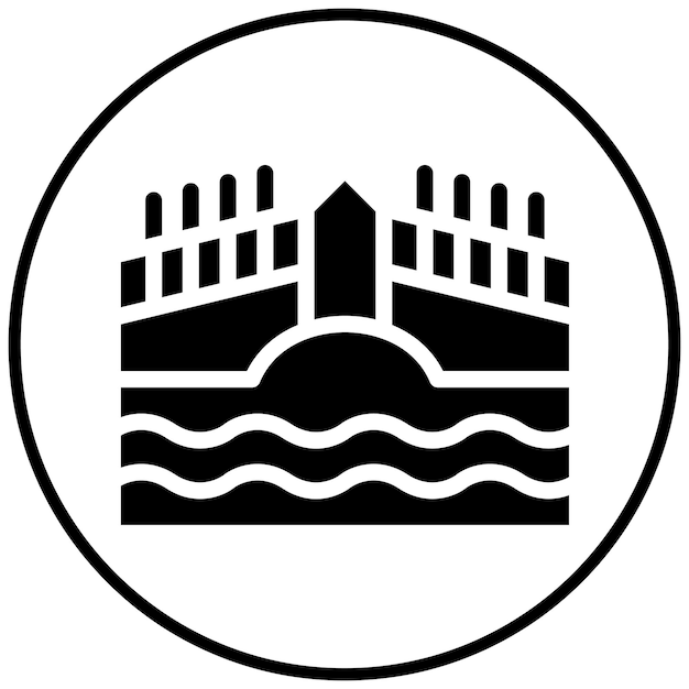 Ilustración del icono vectorial del puente de Rialto del conjunto de iconos de Italia