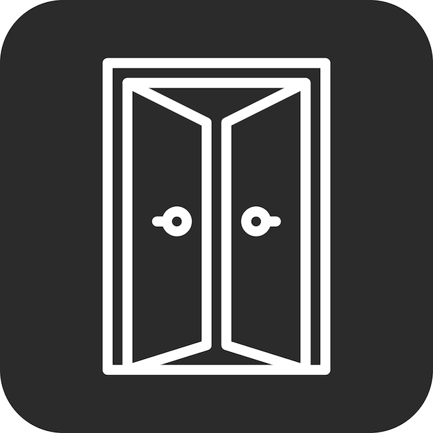 Ilustración del icono vectorial de la puerta del conjunto de iconos interiores