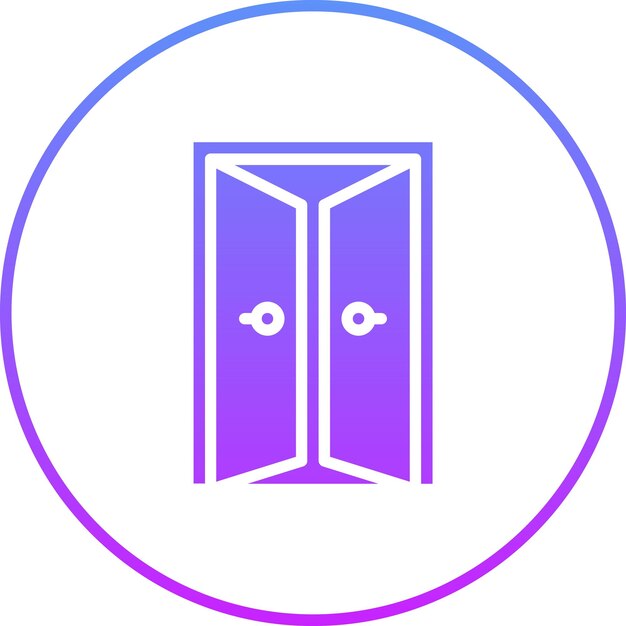 Ilustración del icono vectorial de la puerta del conjunto de iconos interiores