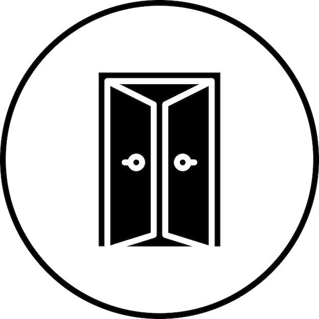 Ilustración del icono vectorial de la puerta del conjunto de iconos interiores