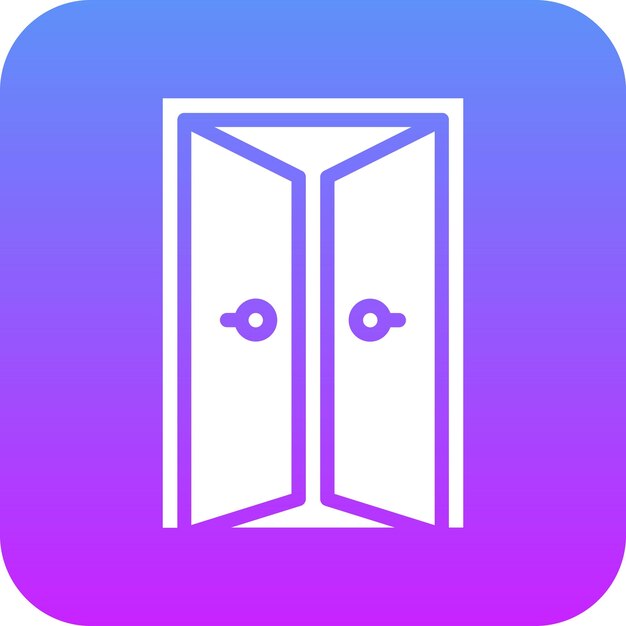 Ilustración del icono vectorial de la puerta del conjunto de iconos interiores