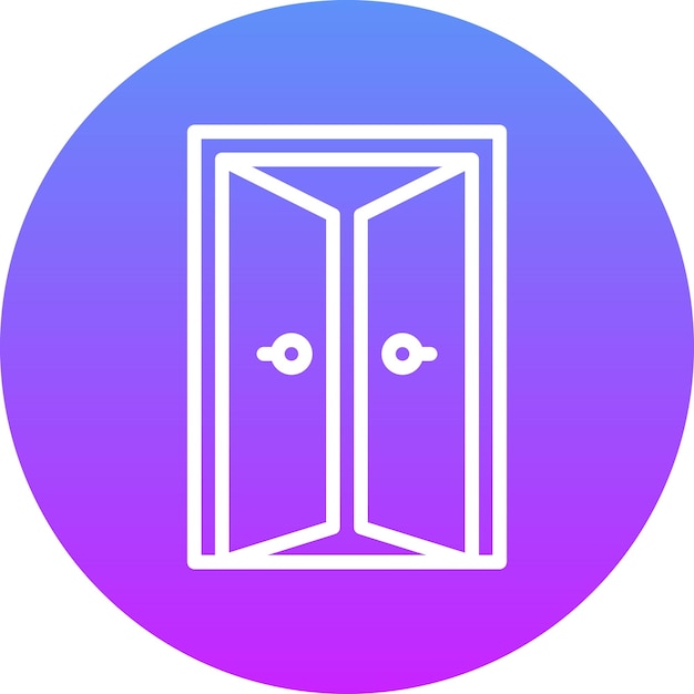 Ilustración del icono vectorial de la puerta del conjunto de iconos interiores