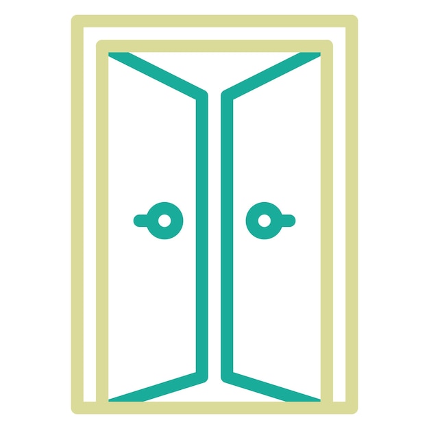 Ilustración del icono vectorial de la puerta del conjunto de iconos interiores