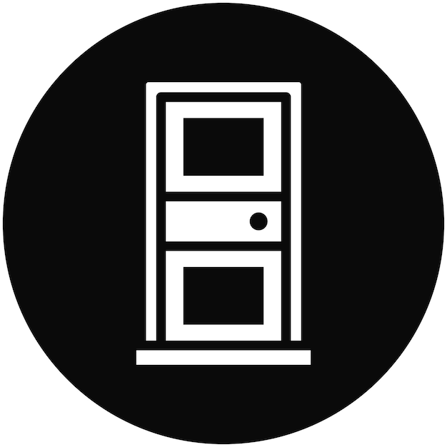 Ilustración del icono vectorial de la puerta del conjunto de iconos de mejoras para el hogar