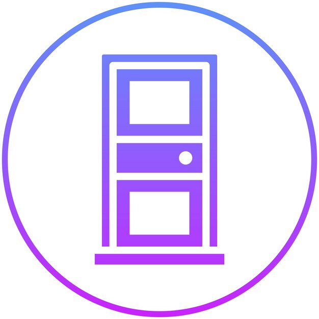 Ilustración del icono vectorial de la puerta del conjunto de iconos de mejoras para el hogar