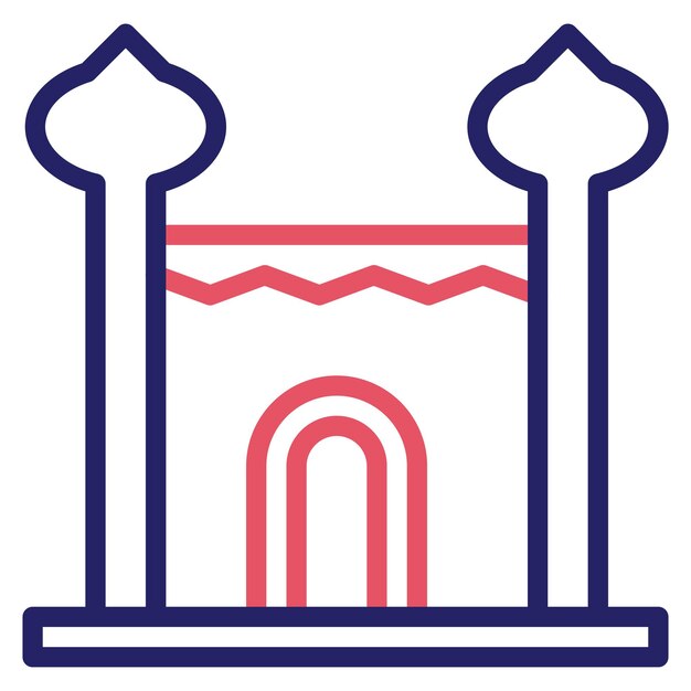 Ilustración del icono vectorial de la Puerta de Dubai del conjunto de iconos de Dubai