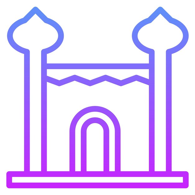 Ilustración del icono vectorial de la Puerta de Dubai del conjunto de iconos de Dubai