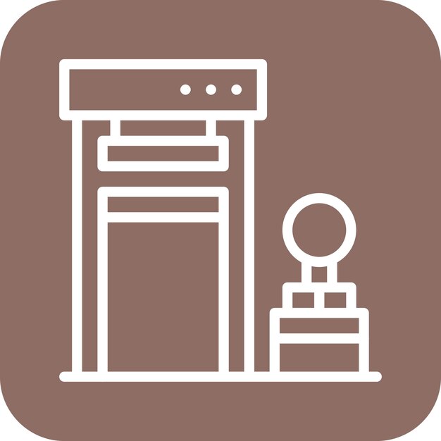 Ilustración del icono vectorial de la puerta de embarque del conjunto de iconos de Inmigración