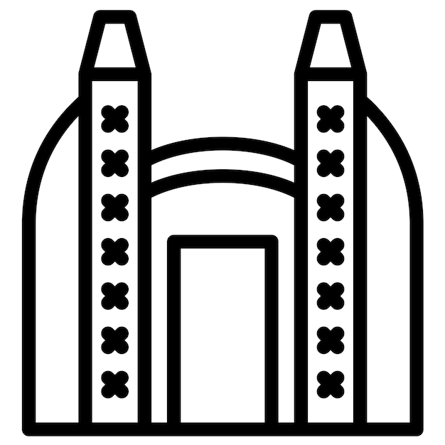 Vector ilustración del icono vectorial de la puerta de ishtar del conjunto de iconos de la civilización antigua